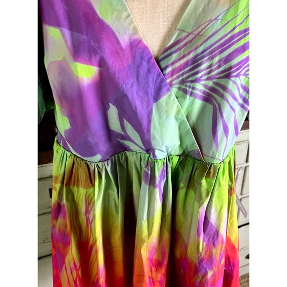 Anthropologie Tracy Reese Puff Sleeve Surplice Dress M - Picture 4 of 9